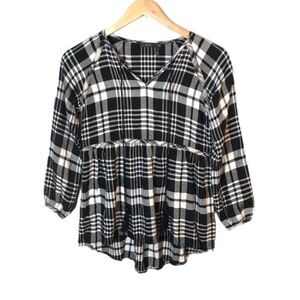 THML Plaid Babydoll Thermal Top